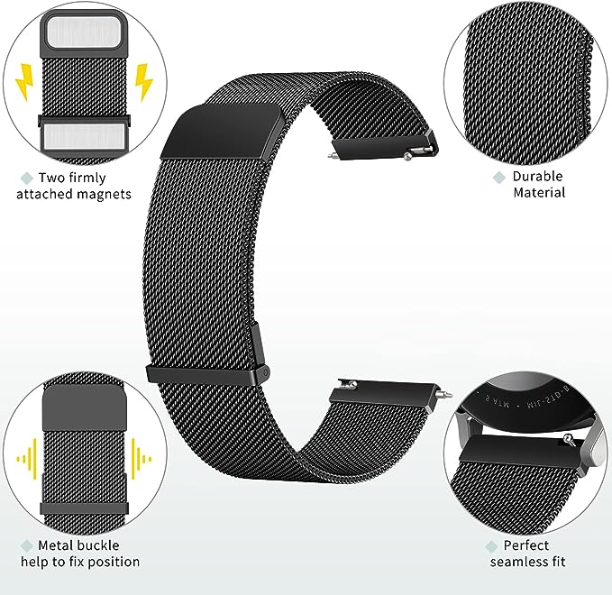 Correa smartwatch PRO metálica negro